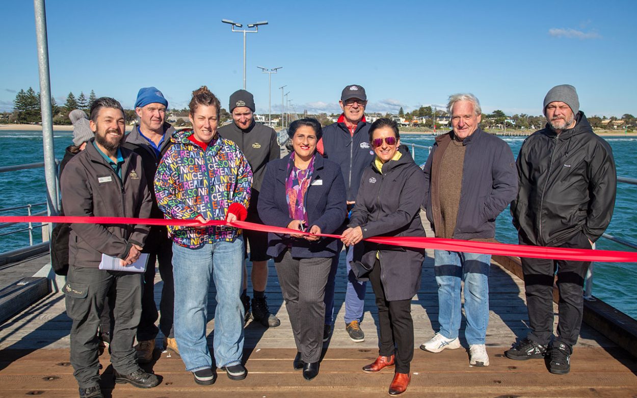 RIBBON cutting at Rye Pier. Picture: Supplied