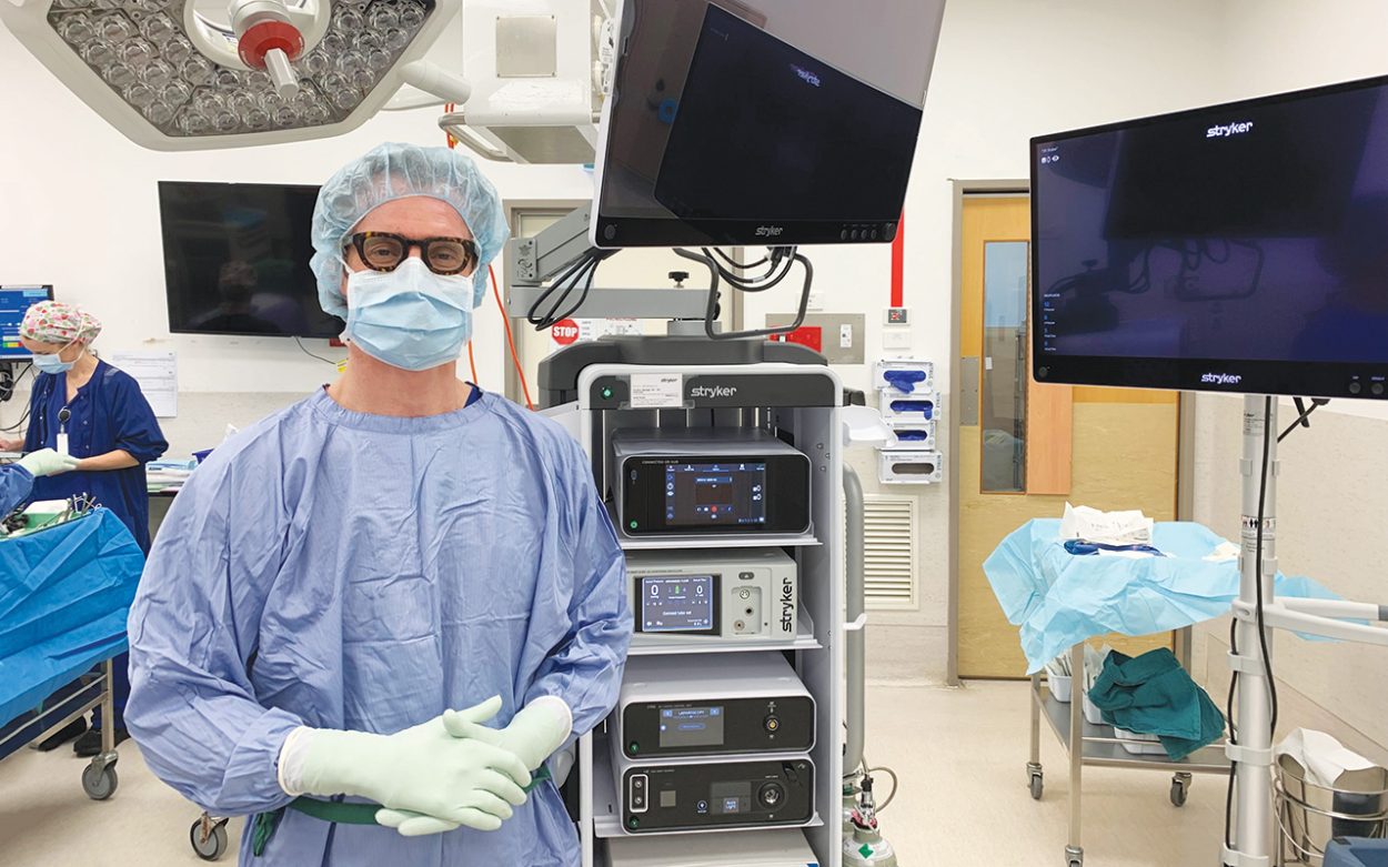 DOCTOR Jolyon Ford from The Bays Hospital with new equipment. Picture: Supplied