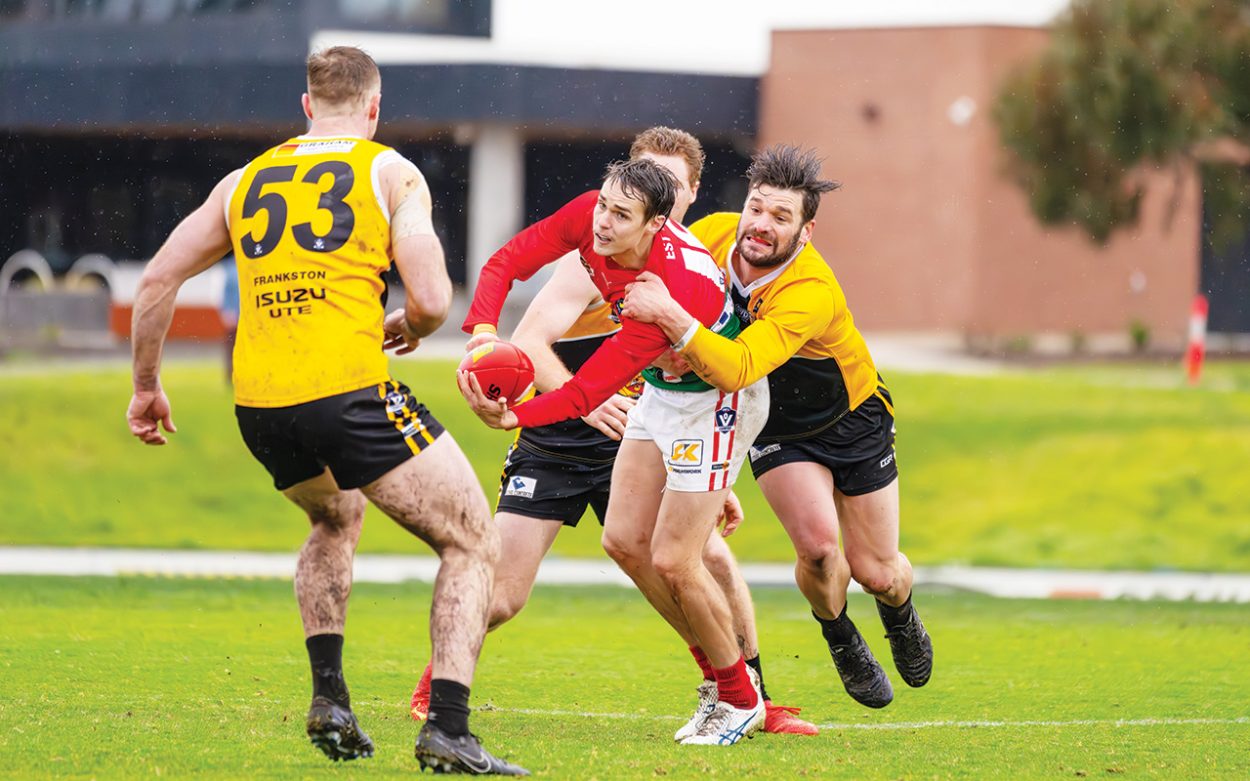 Cats pounce: Frankston YCW were too strong for Pines taking out a 64-point win. Picture: Craig Barrett