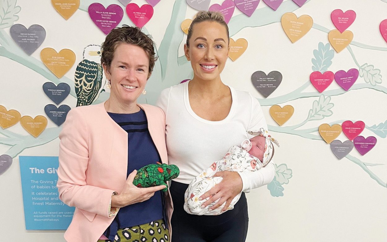 DOCTOR Natalie Elphinstone with Jessica Baguley and Poppy. Picture: Supplied