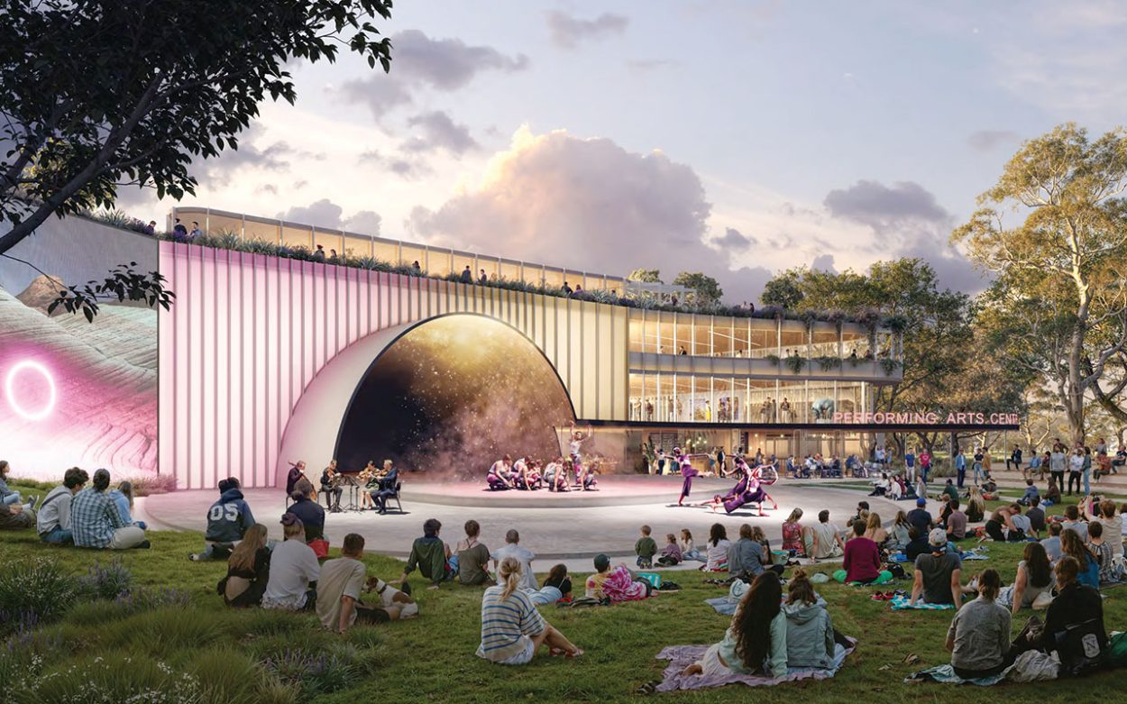 AN artist’s render of what Hastings’ Performing Arts Centre precinct could look like. Picture: Supplied