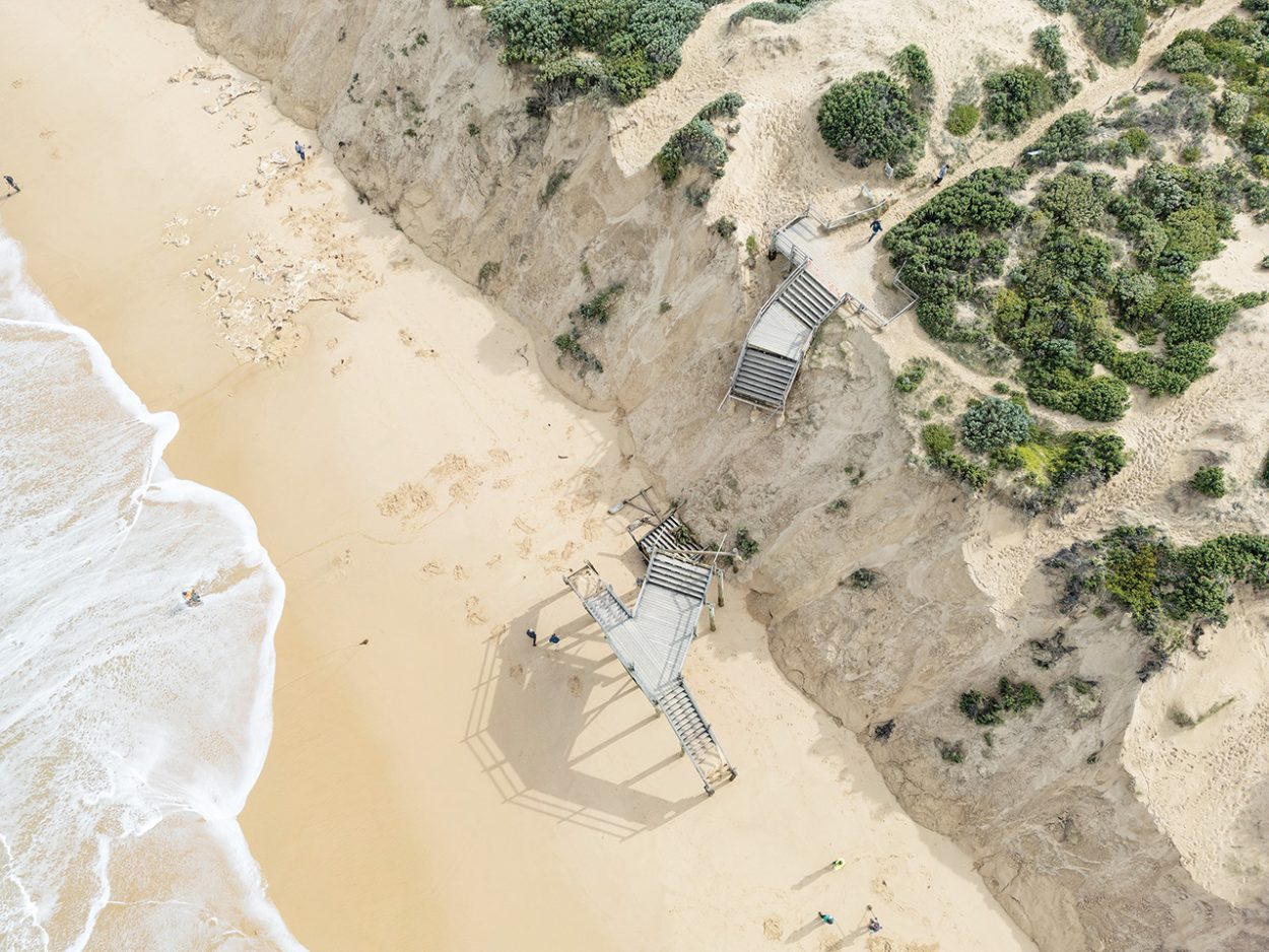 RECENT storms have caused the collapse of the staircase down to Gunnamatta beach.