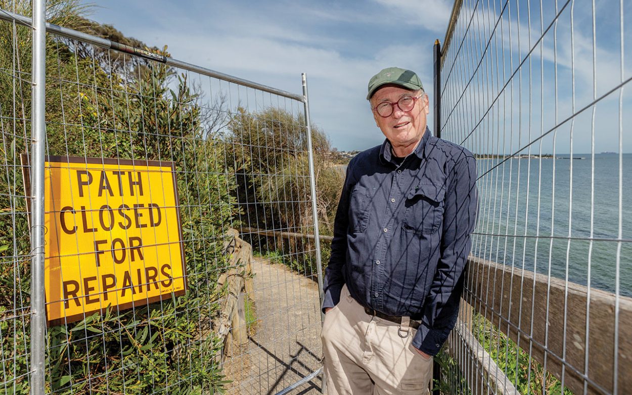 FRIENDS of Beleura Cliff Path member Peter Nicholson hopes the shire can save the beloved path which remains closed to the public. Picture: Gary Sissons