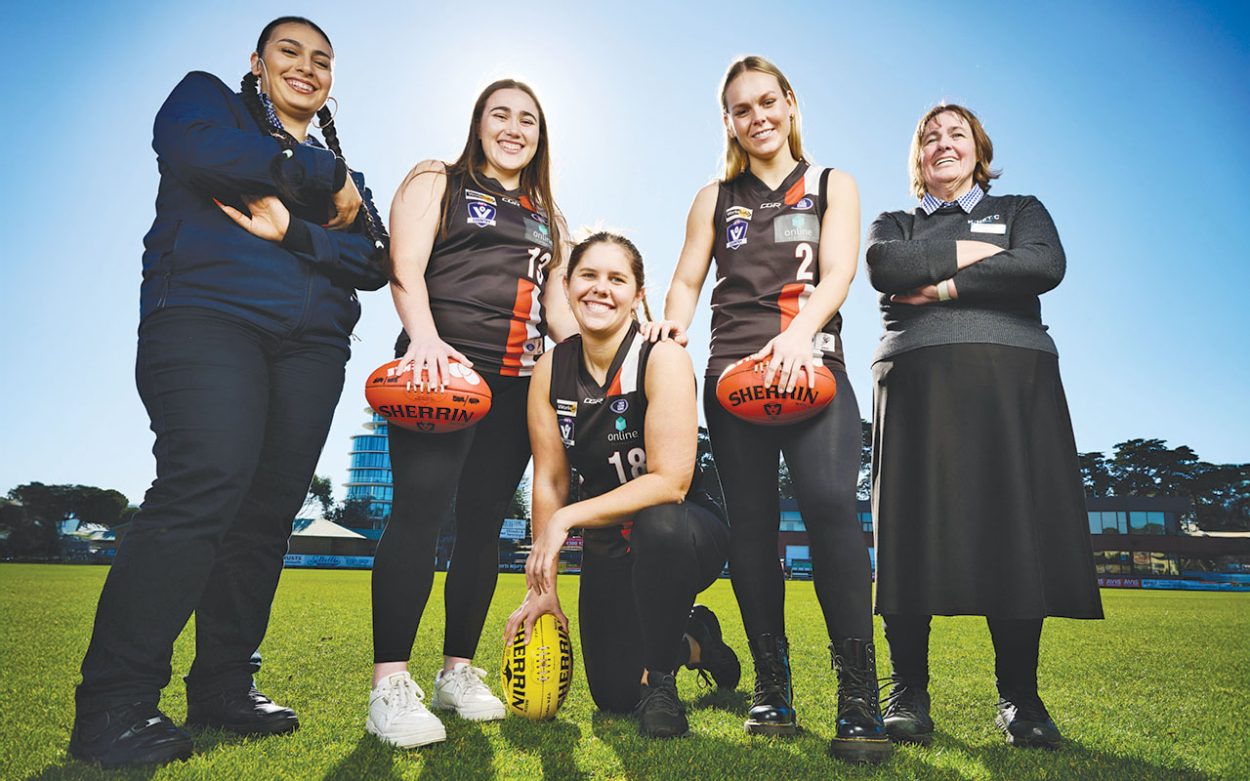 KINETIC bus drivers showing their support for community partners, Frankston Football Club at Kinetic Stadium. Picture: Supplied