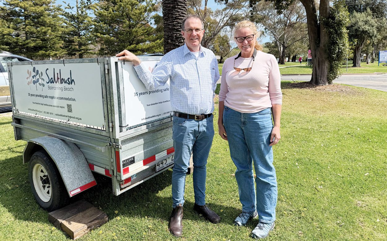 Save Flinders Pier Campaign chairperson Charles Reis with Saltbush CEO Maree Feutrill. Picture: Supplied