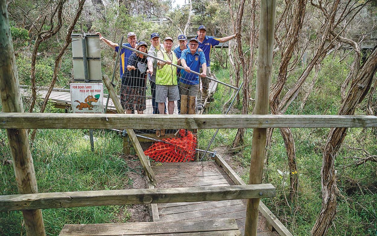 MOUNT Martha Rotary Club members want to see action to fix the Balcombe Creek Estuary boardwalk. Picture: Yanni