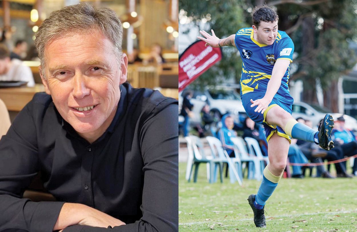 Under the spotlight: New Frankston Pines head coach Jason Grieve (left) and Somerville Eagles star Conor Mcfall. Pictures: Supplied and Paul Seeley