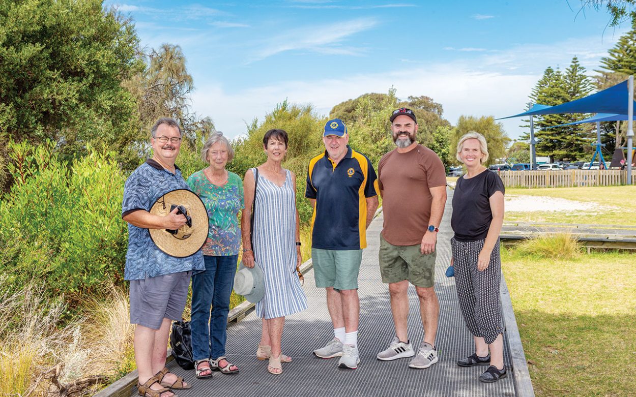 MEMBERS of the Rye Community Group Alliance and councillors (l to r) Russell Atkins, Mechelle Cheers, Lynne Woollard, Chris Derwin, Cr Cam Williams and Cr Andrea Allen. Picture: Gary Sissons